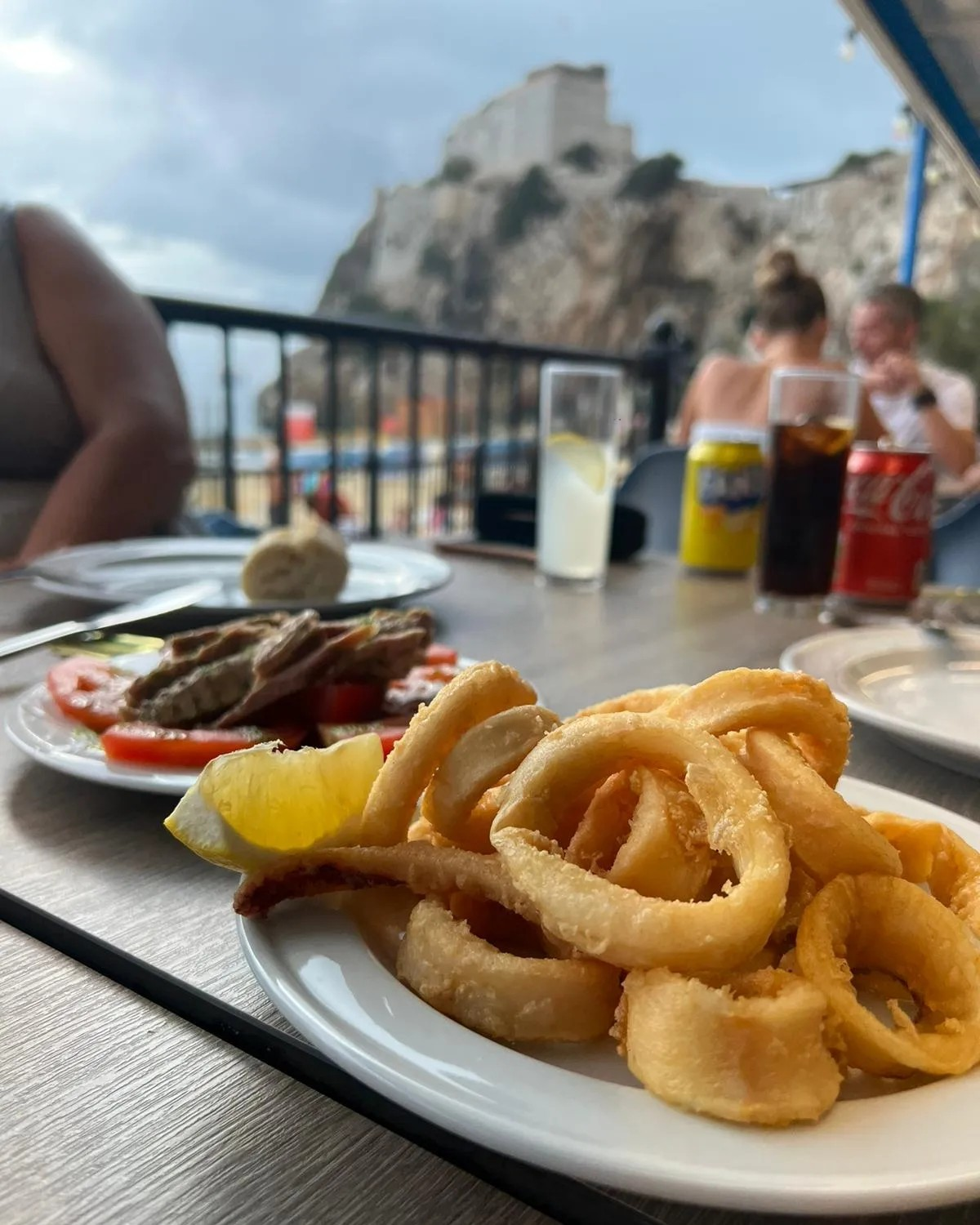 Mediterranean food with sea view at The Dolphin Restaurant